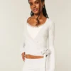 Gilly Hicks Sweater-Knit Multi-Way Wrap Top