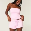 Heart Graphic Fleece Mini Shorts Heart Graphic Fleece Mini Shorts