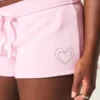 Heart Graphic Fleece Mini Shorts Heart Graphic Fleece Mini Shorts