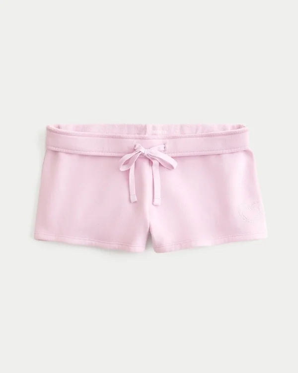 Heart Graphic Fleece Mini Shorts Heart Graphic Fleece Mini Shorts