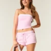 Heart Graphic Fleece Mini Shorts Heart Graphic Fleece Mini Shorts