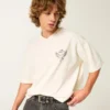 Heavyweight Baggy Crop Los Angeles Graphic Football T-Shirt