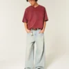 Heavyweight Baggy Crop Varsity Graphic Football Tee