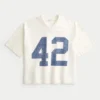 Heavyweight Baggy Crop Varsity Graphic Football Tee