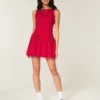 High-Neck Drop Waist Skort Dress