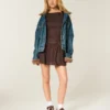 High-Neck Drop Waist Skort Dress
