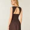 High-Neck Drop Waist Skort Dress