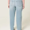 High-Rise Light Wash Straight Jeans