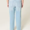 High-Rise Light Wash Straight Jeans