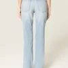 High-Rise Light Wash Straight Jeans