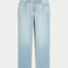 High-Rise Light Wash Straight Jeans