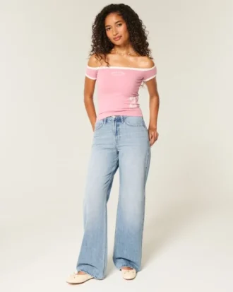 High-Rise Medium Wash Baggy Jeans