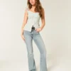 High-Rise Medium Wash Flare Jeans