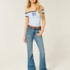 High-Rise Medium Wash Flare Jeans