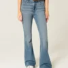 High-Rise Medium Wash Flare Jeans