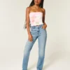 High-Rise Medium Wash Straight Jean