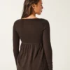 Holiday Vault Release Easy Satin Tie-Front Knit Babydoll Top