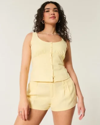 Hollister Livvy Low-Rise Linen-Blend Shorts