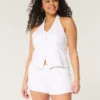 Hollister Livvy Low-Rise Linen-Blend Shorts 3″