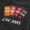 Hollister x Taco Bell Washed Black Embroidered Graphic Baggy Jeans Hollister x Taco Bell Washed Black Embroidered Graphic Baggy Jeans