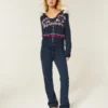 Hooded Faux Fur trim Fair Isle Zip-Up Sweater Hooded Faux Fur trim Fair Isle Zip-Up Sweater