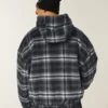 Hooded Plaid Flannel Skater Jacket