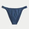 Jacquard Double-Strap Cheeky Bikini Bottom