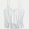 Lace Detail Peplum Top