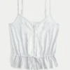 Lace Detail Peplum Top