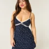Lace Detail Slip Mini Dress