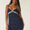Lace Detail Slip Mini Dress