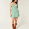 Lace Detail Slip Mini Dress