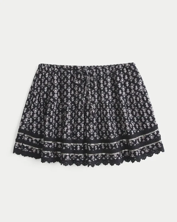 Lace Hem Mini Skort Lace Hem Mini Skort
