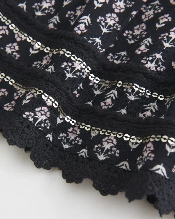 Lace Hem Mini Skort Lace Hem Mini Skort
