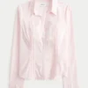 Lace Inset Button-Through Shirt