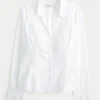 Lace Inset Button-Through Shirt