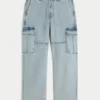 Light Wash Baggy Cargo Jeans Light Wash Baggy Cargo Jeans