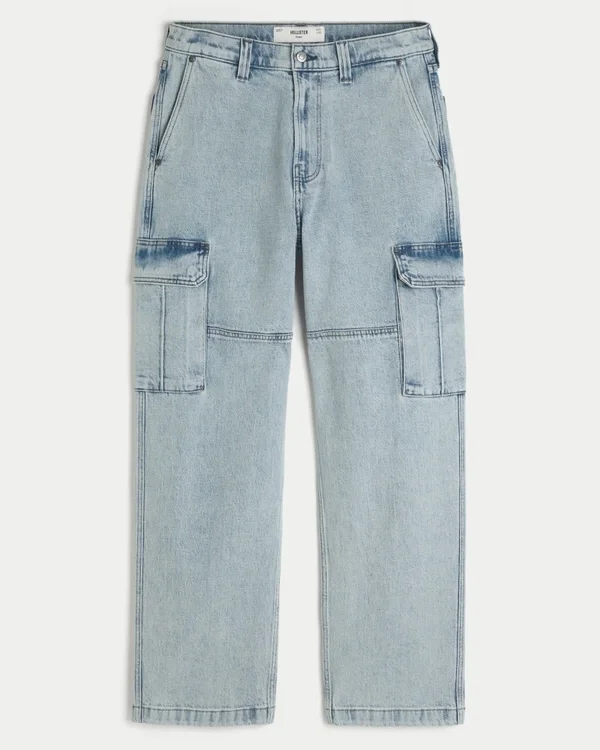 Light Wash Baggy Cargo Jeans Light Wash Baggy Cargo Jeans