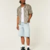 Light Wash Dice Graphic Super Baggy Denim Shorts Light Wash Dice Graphic Super Baggy Denim Shorts