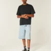 Light Wash Embellished Super Baggy Denim Shorts Light Wash Embellished Super Baggy Denim Shorts