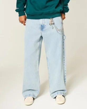 Light Wash Super Baggy Painter Jeans