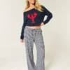 Linen-Blend Baggy Pull-On Pants