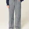 Linen-Blend Baggy Pull-On Pants