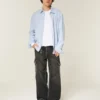 Linen-Blend Button-Through Shirt