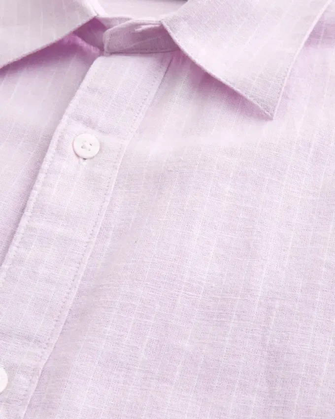 Linen-Blend Button-Through Shirt