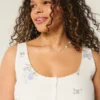 Linen Blend Button-Through Top