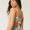 Linen-Blend Open-Back Slip Midi Dress