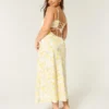 Linen-Blend Open Back Slip Midi Dress Linen-Blend Open Back Slip Midi Dress