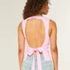 Linen-Blend Open-Back Top
