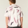 Linen-Blend Short-Sleeve Pattern Shirt